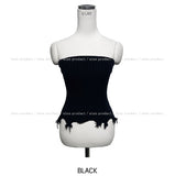 pralen damaged ribbed knit top