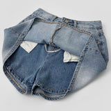 Back Pocket Point A-line Denim Skirt Shorts