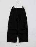 [unisex] Canna Banding Nylon String Cargo Parachute Pants