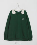 [unisex] Nua Color Matching Collar Over Sweatshirt