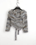 [Muffler set] Mikel Bokashi Off-shoulder Angora Knit