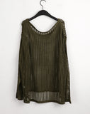 Leaking Punching Net Oversized Fit Knitwear