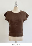Niel Round Neck Cap Sleeve Short Sleeve Knit