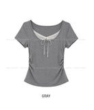 Alice Layered Button Short Sleeve