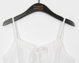 Hiyu pintuck frill lace ribbon strap sleeveless blouse