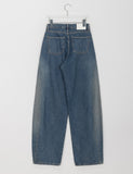 Supima cut washed denim wide pants