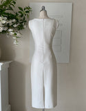 Morian Notch Shirring Span Sleeveless One Piece