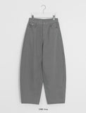 Charne Herringbone Wide Cotton Pants