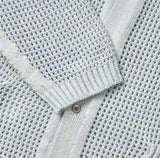 Linen Waffle Two Tone Knit Cardigan