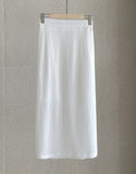 Bless Slit H-Line Mesh Banding Long Skirt
