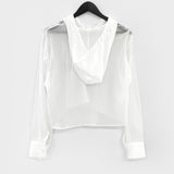 Moulan cropped hooded shirt