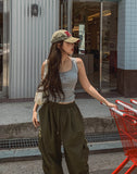 Uni Shirring Wide Cargo Pants