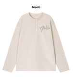WINGS Henley Neck Long Sleeve T-Shirt