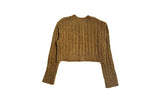 Aring Boucle Knit Ribbed Crop Cardigan