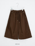 [unisex] Mado Cut Pintuck Wide Banding Bermuda Pants