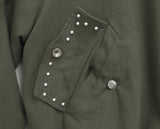 Bern Loose Fit Stud Cotton Bomber Jacket
