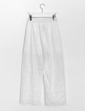 Nibont Summer Embroidery Punching Banding Wide Pants