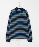 [unisex] Konendy stripe rugby over collar tee