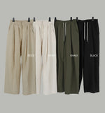 Banded Linen Wide Pants