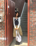Yoring summer see-through rib cardigan