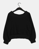 Potic Rivet Pocket Pile Off Shoulder Zip-up