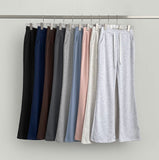 Back Embroidery Point Semi Bootcut Banding Pants