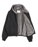 Rat Fur Hooded Bomber Jacket