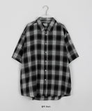 [unisex] Sella Check Over Short Sleeve Shirt