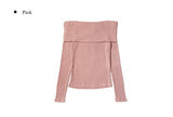 Dove Off-Shoulder Long Sleeve Knit