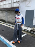 DOUBLE WAIST STRIPE SLACKS