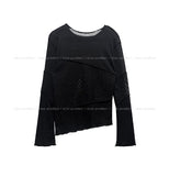 Poria Diagonal Mix Boat Neck Knit
