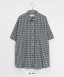 [unisex] Zindi Check Over Short Sleeve Shirt