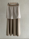 Polsyu belted flared long skirt