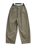 Back pocket wide cotton pants