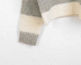 Mayo Wool Stripe Angora Semi-Crop Knit