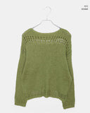 Ponce Punching Loose Fit Long Sleeve Long Knit