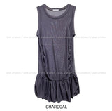 Of Pearl Shirring Layered Mesh Top