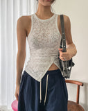 China lace hook slit sleeveless