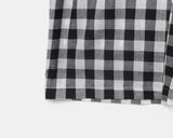 Khark Checkered Pintuck Banding Long Wide Pants