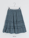 Burmil check midi banding skirt