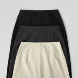 Back Zipper Slit H-line Long Skirt