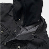 Drape hood denim jacket