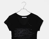 Diaen Lettering Print Button Short Sleeve T-Shirt