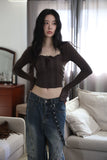 Baby deep neck crop tee
