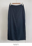Color Matching Layered Slit Long Skirt