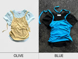 Halter ballet layered top