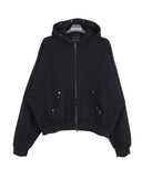 Snow fur brushed hood zip-up