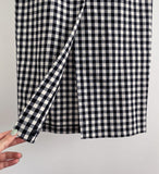 Medon Slit Check H-line Long Skirt