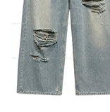Coats Reverse Damage Wide Denim Pants