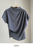 Blooming Half Drape Span T-Blouse